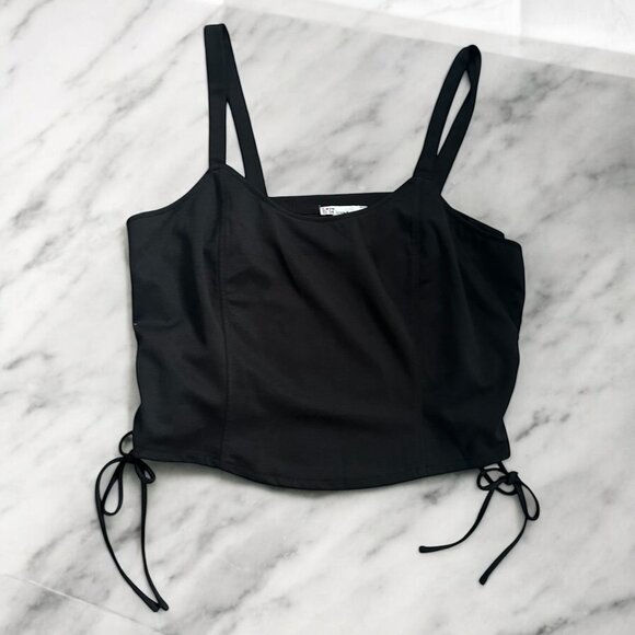 LOVE TO BE LOVED Black Gathered Side Crop Tank Top Size 3X NEW NWT - Picture 1 of 5